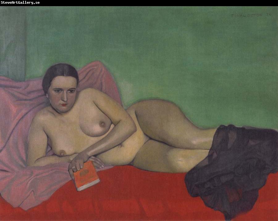 Felix Vallotton Nude holding a book